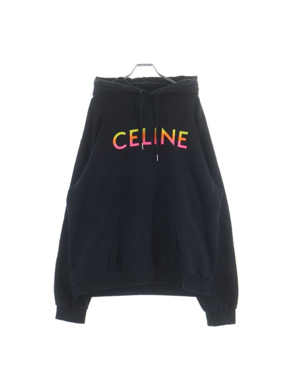 Celine Pullover Hoodie Gradient Logo Sweatshirt Black